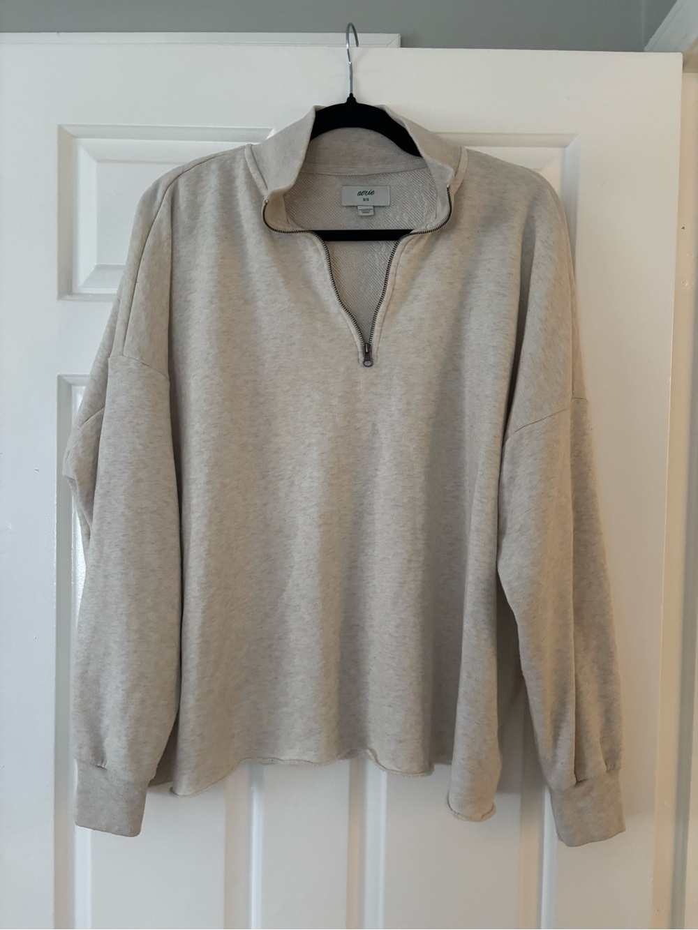 Aerie Quarter Zip Pullover - Light Beige - Size M - Like New